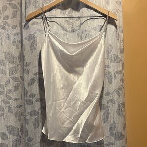Elegant White Satin Women's Top